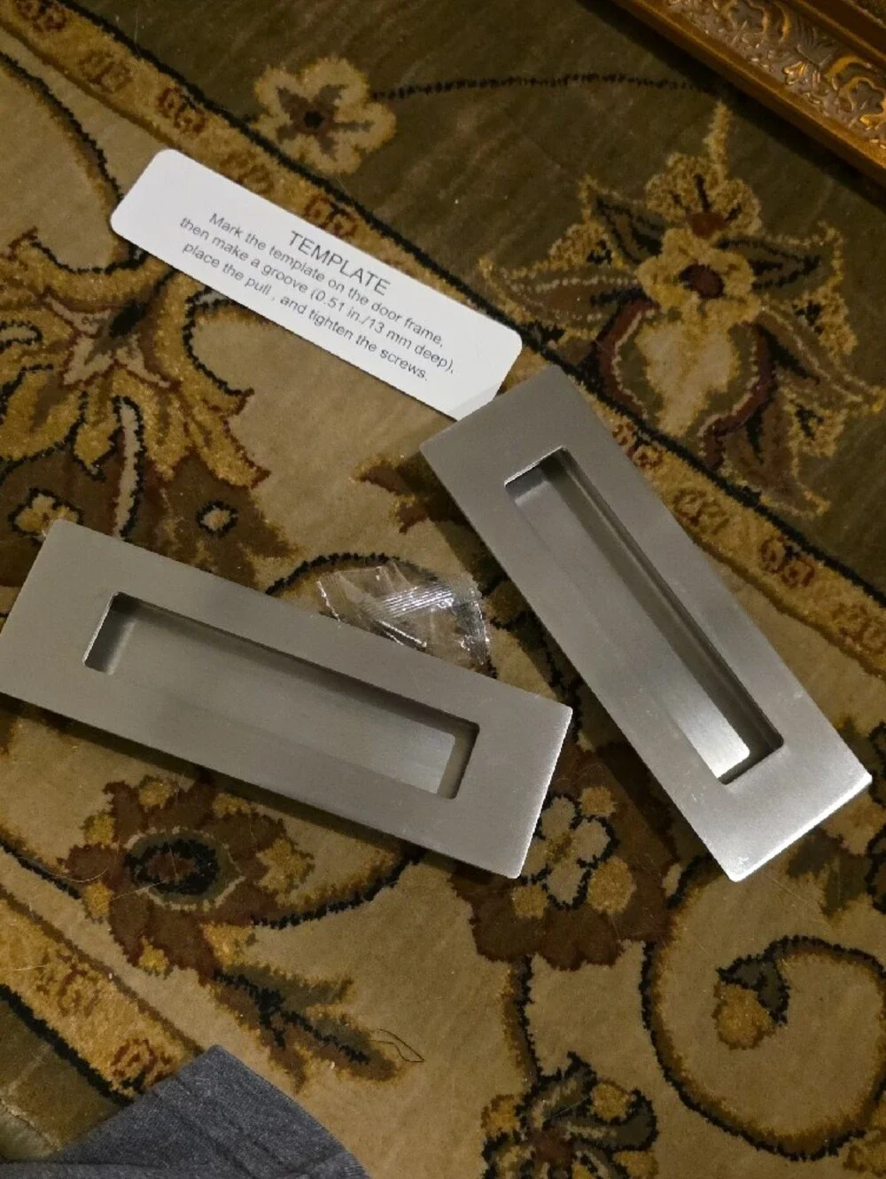 NEW Recessed Pull Handle Pair in Brushed Nickel Finish